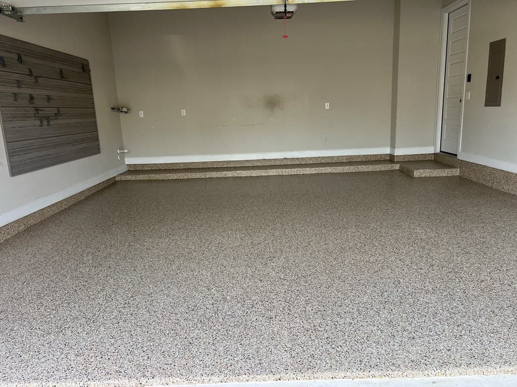 Completed outdoor coated surface